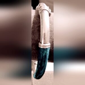 Vintage Milor Sterling Silver Turquoise Enamel Bangle size 7 Bracelet.